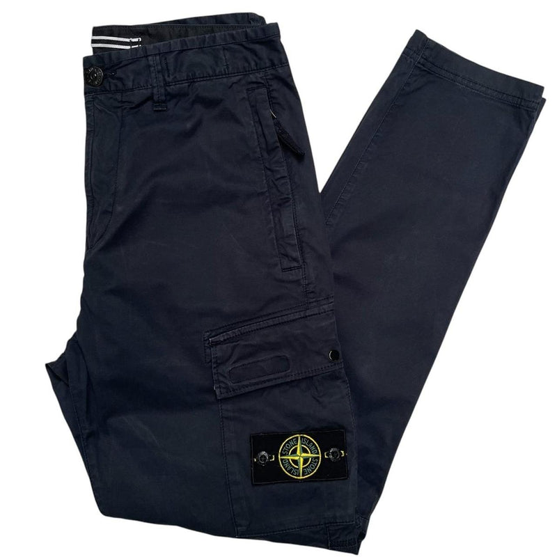 Stone Island SS 2021 Navy Blue RE-T Fit Cargo Trousers