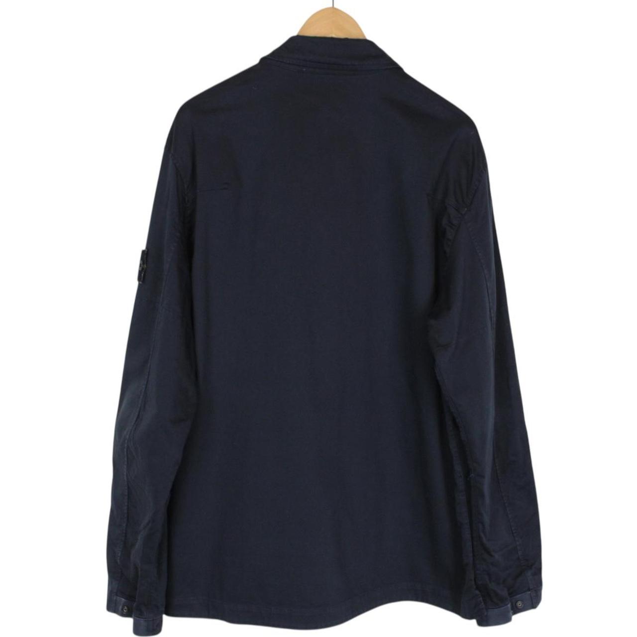 Stone Island SS 2024 Navy Blue Full Zip Cotton Overshirt Jacket