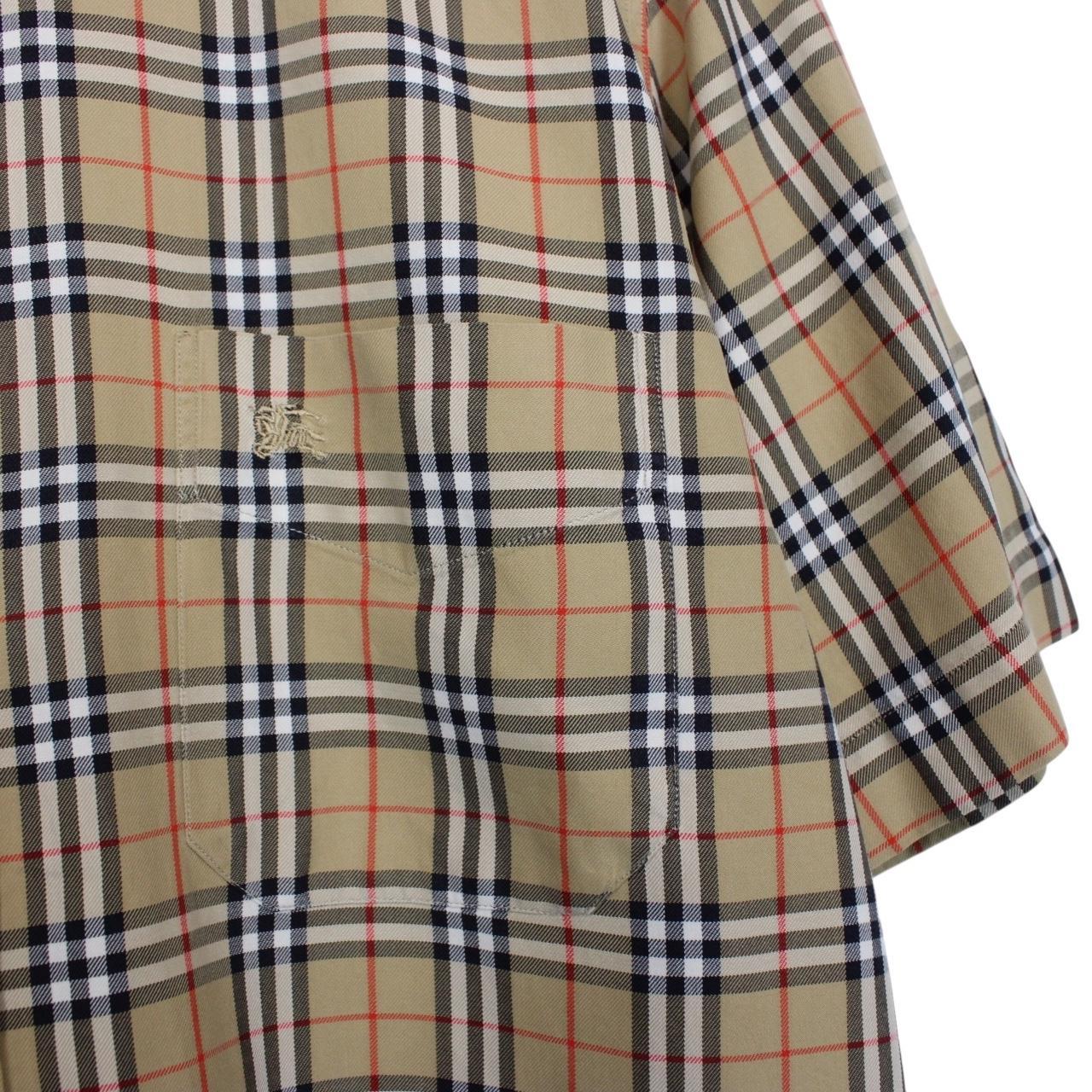 Vintage Burberry London Beige Nova Check Short Sleeve Cotton Shirt
