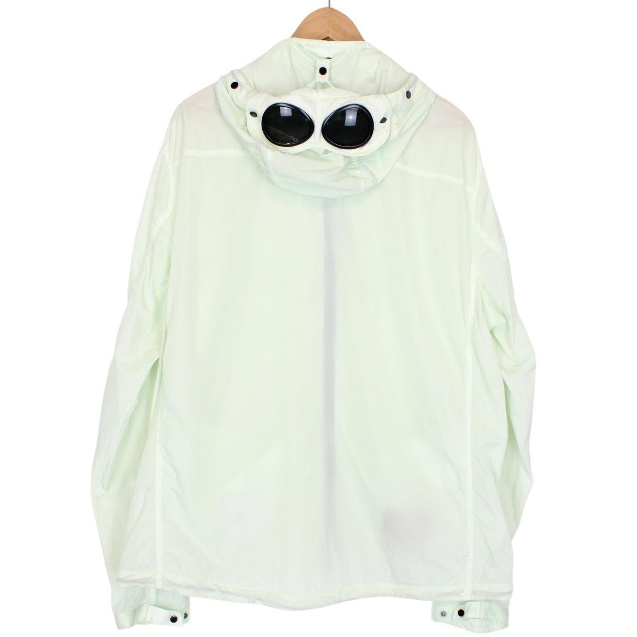 CP Company Pale Green Full Zip Chrome Nylon Garment Dyed Goggle Jacket