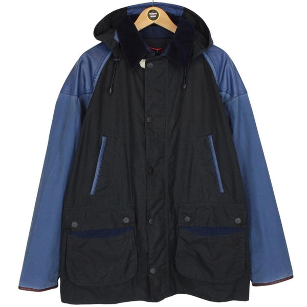 Adidas x Barbour Limited Edition Johbar Black and Blue Wax Jacket
