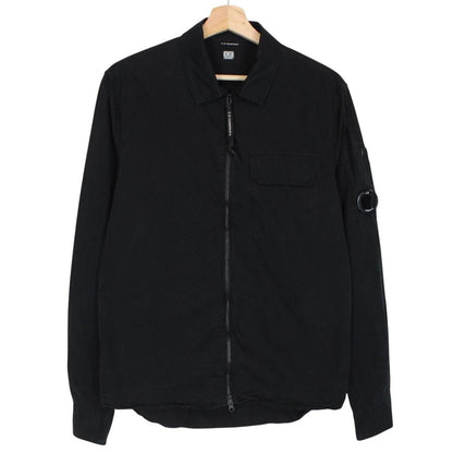 CP Company Black Full Zip Cotton Lens Overshirt Jacket