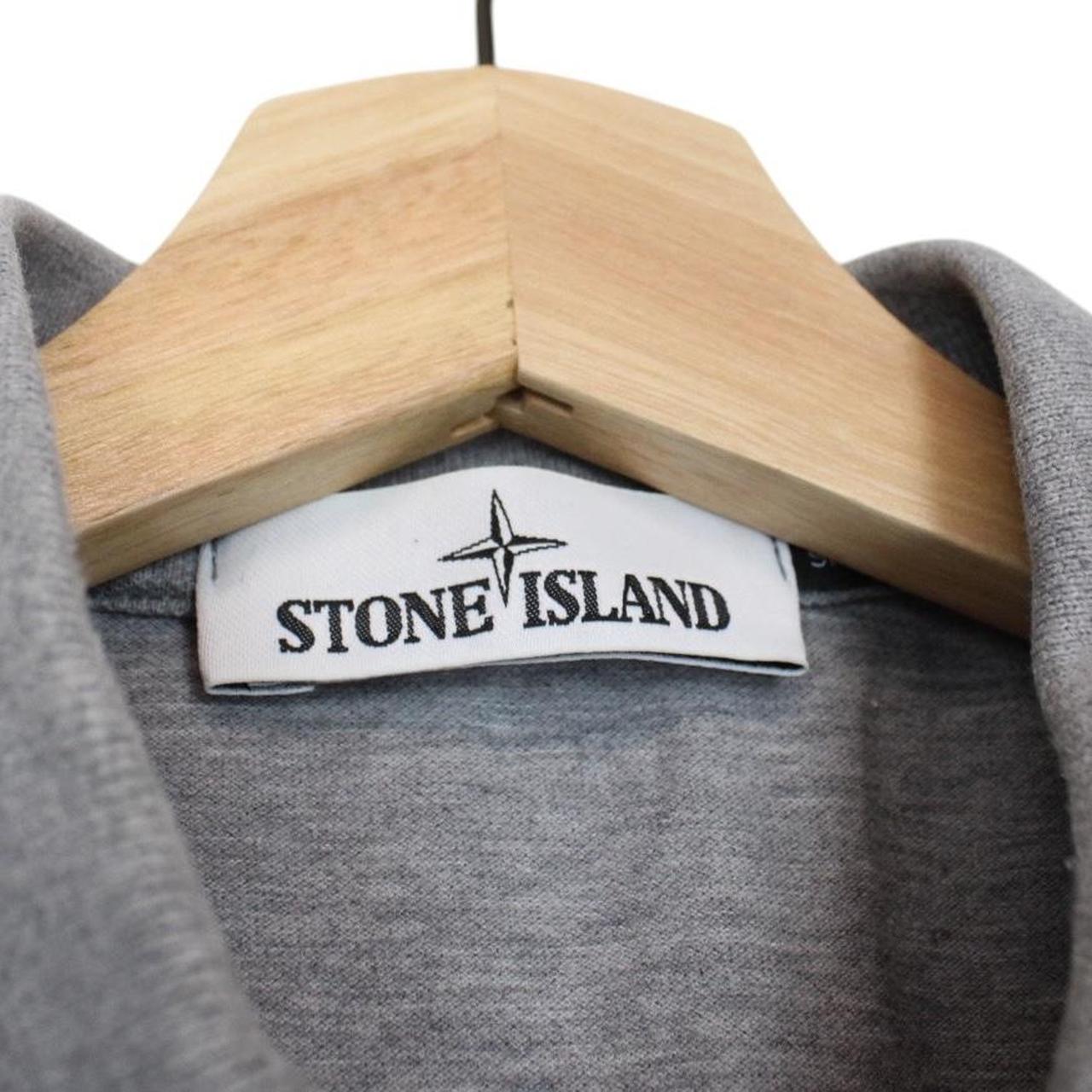Stone Island Grey Short Sleeve Compass Cotton Polo Shirt
