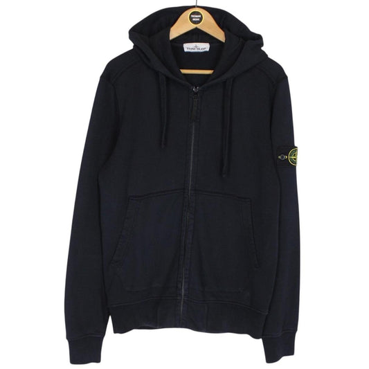 Stone Island SS 2019 Navy Blue Full Zip Cotton Hoodie Jumper