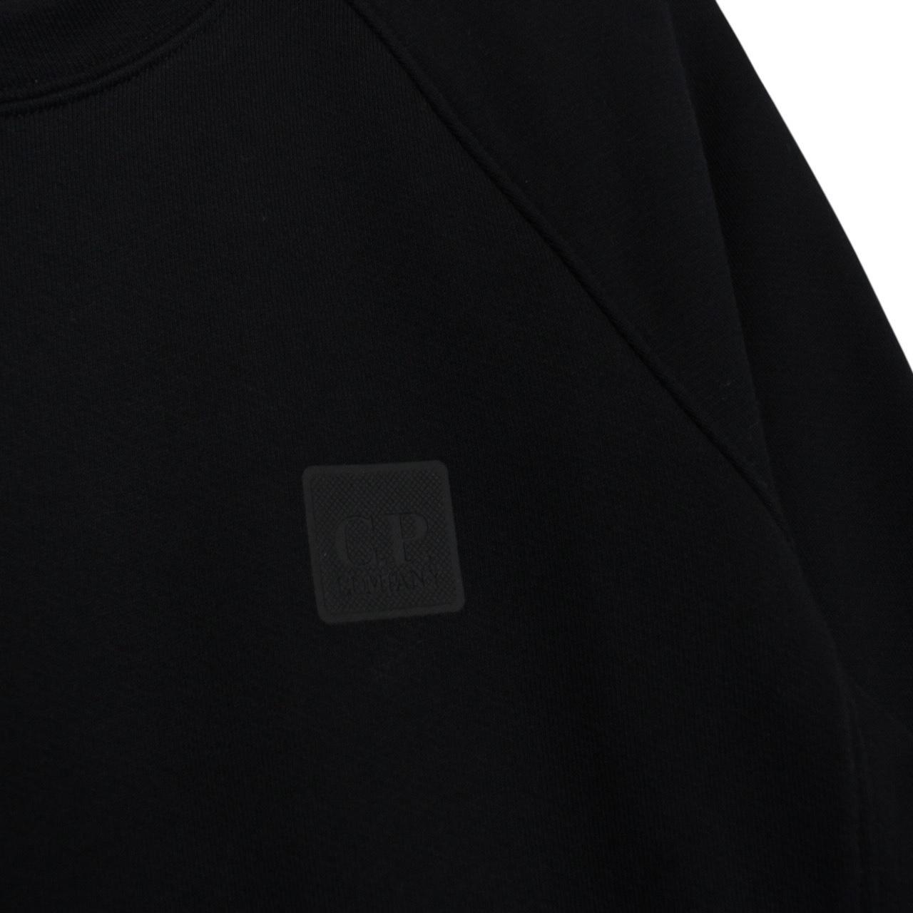 CP Company Black Diagonal Raised Fleece Cotton Sweatshirt