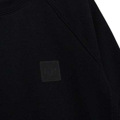 CP Company Black Diagonal Raised Fleece Cotton Sweatshirt