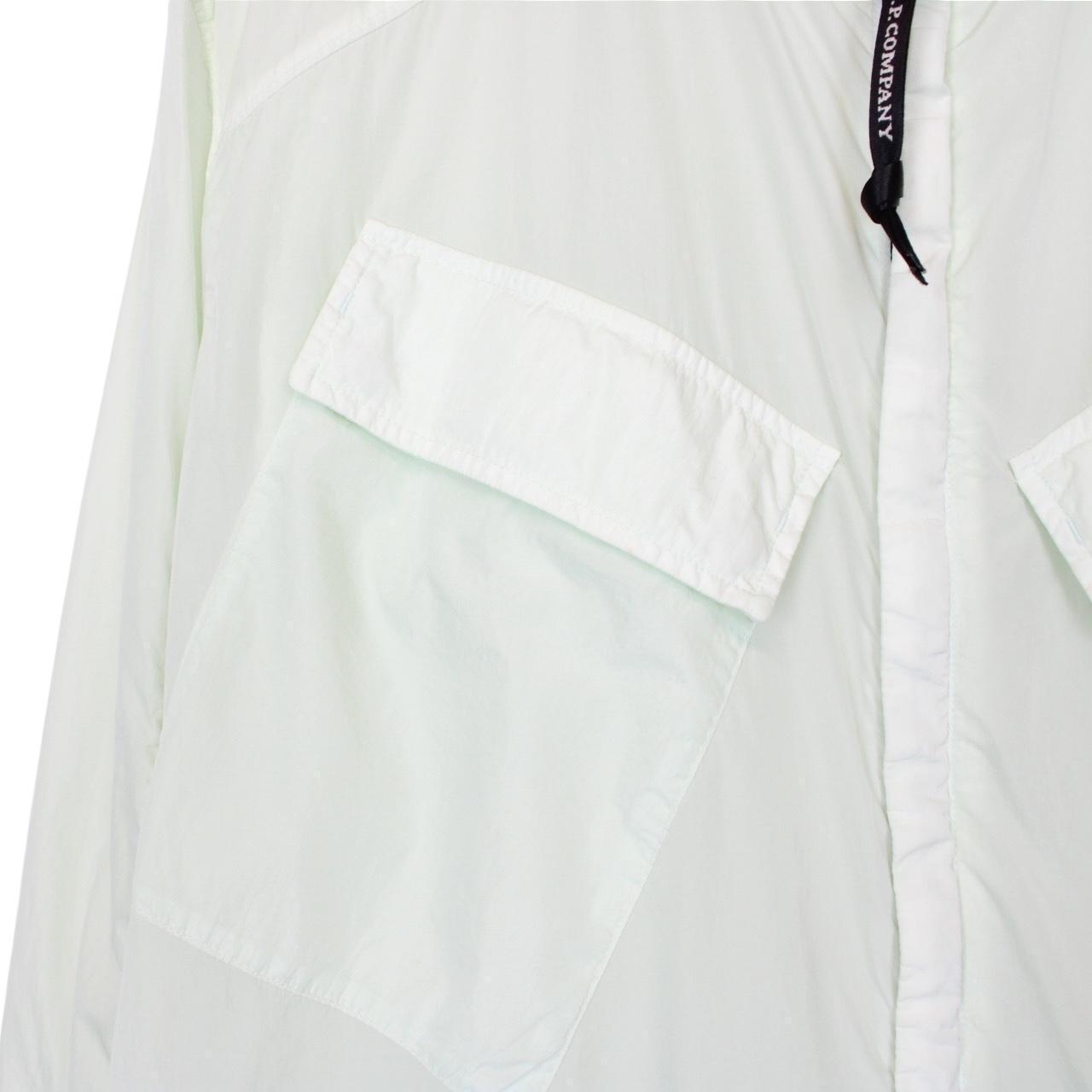 CP Company Pale Green Full Zip Chrome Nylon Garment Dyed Goggle Jacket