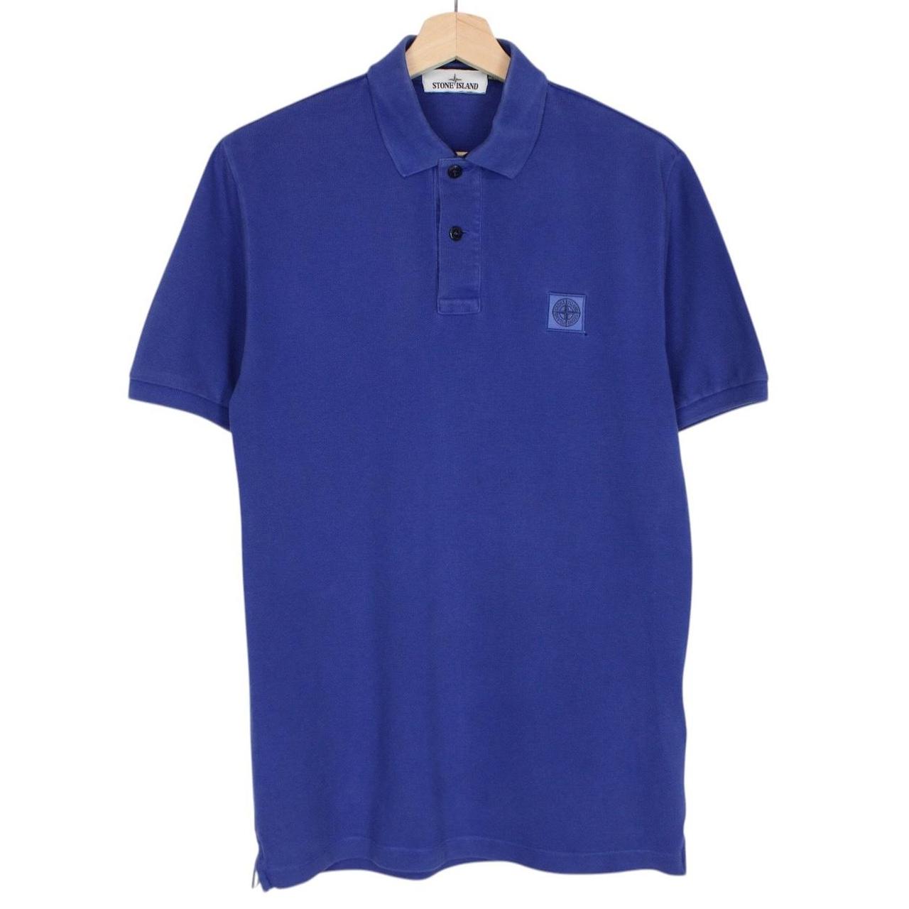 Stone Island SS 2015 Blue Short Sleeve Compass Cotton Polo Shirt