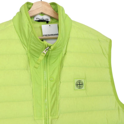 Stone Island AW 2019 Loom Woven Chambers Stretch Nylon TC Yellow Down Gilet
