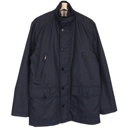 Burberry London Navy Blue Nylon Nova Check Multi Pocket Jacket