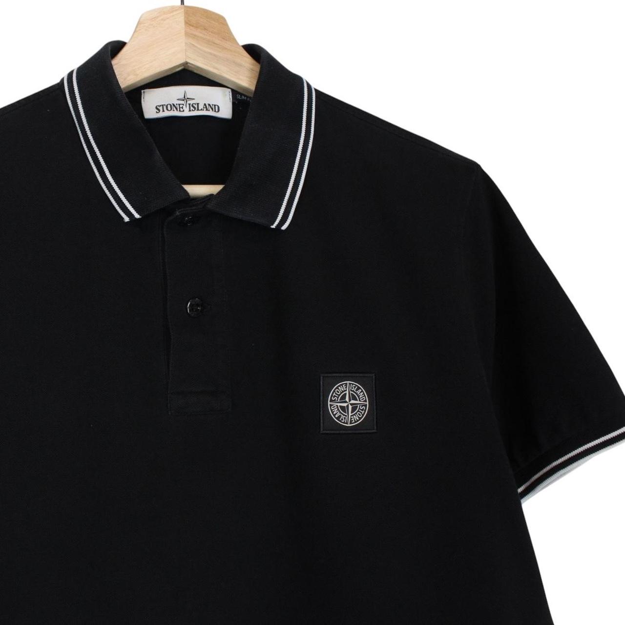 Stone Island Black Short Sleeve Compass Cotton Polo Shirt