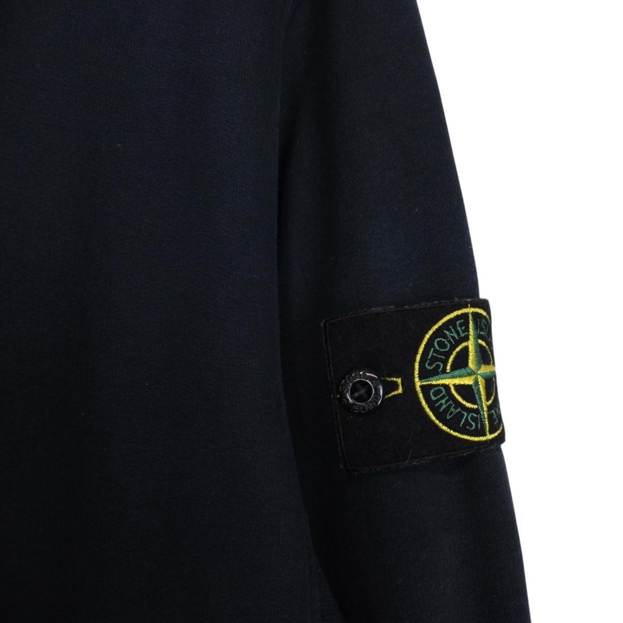 Stone Island SS 2024 Navy Blue Cotton Hoodie Jumper