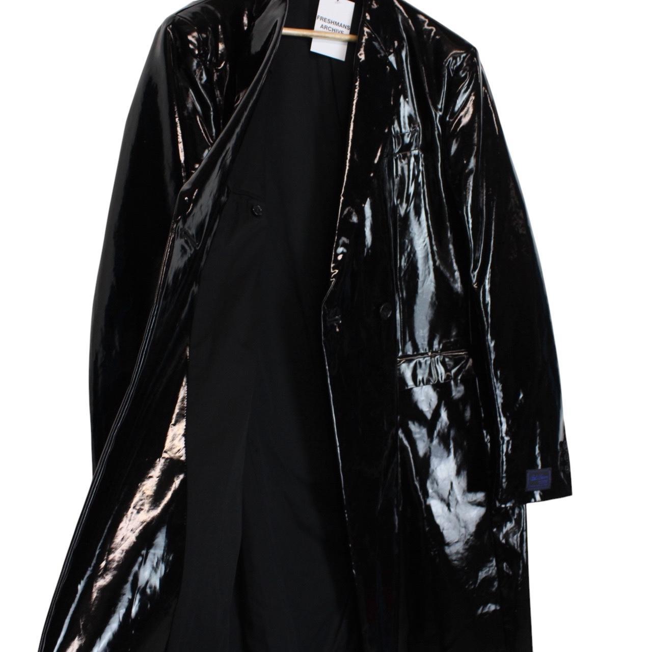 Raf Simons AW 22/23 Black PVC Coated Cotton Double Breasted Coat