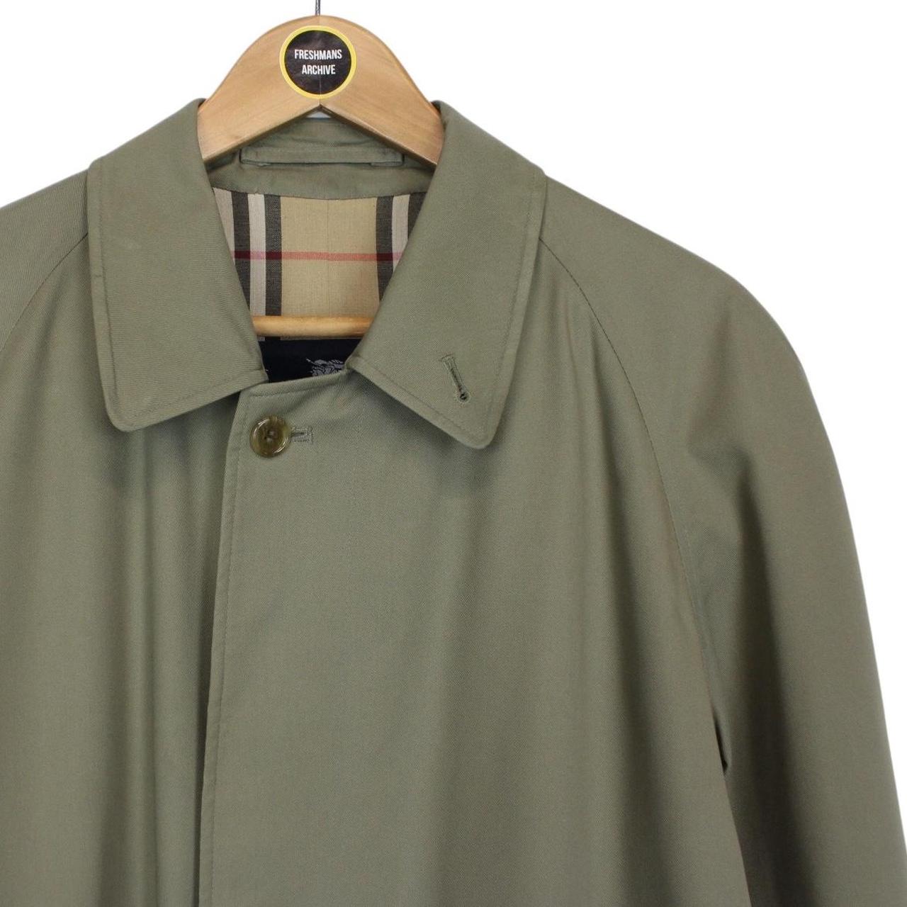 Vintage Burberry London Khaki Green Single Breasted Trench Coat