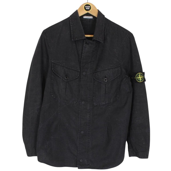 Vintage Stone Island SS 2007 Black Full Zip Cotton Overshirt Jacket
