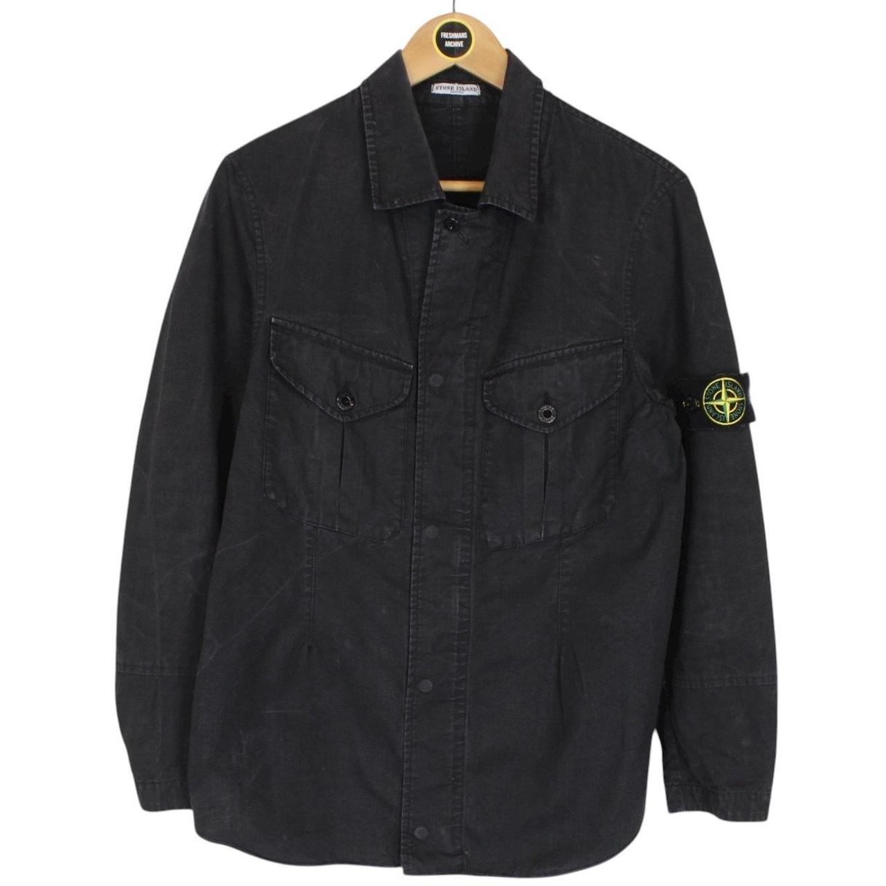 Vintage Stone Island SS 2007 Black Full Zip Cotton Overshirt Jacket