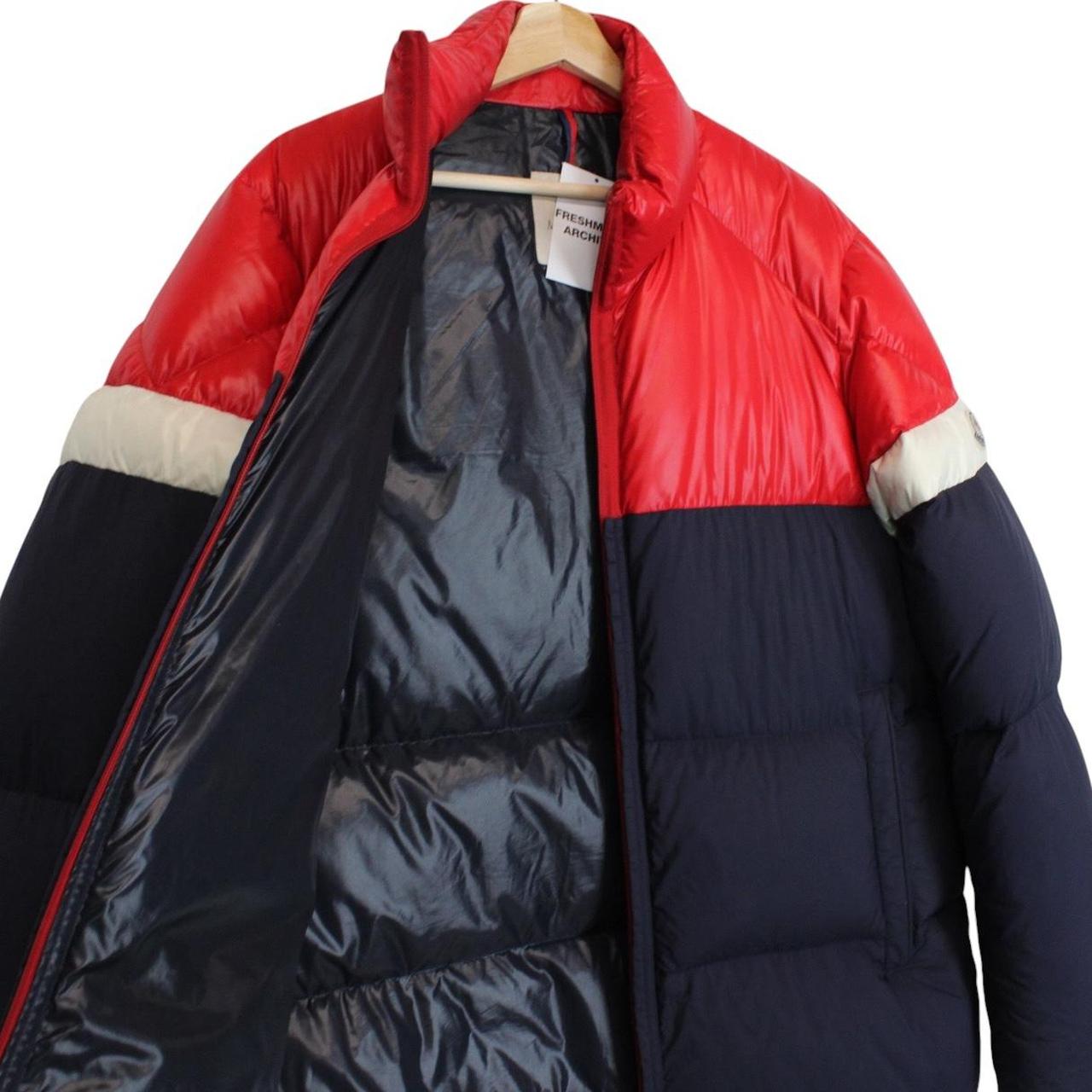Moncler Konic Navy Blue and Red Full Zip Down Jacket