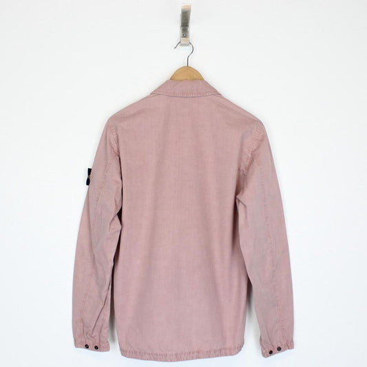 Stone Island AW 2022 Rose Pink Full Zip Cotton Overshirt Jacket