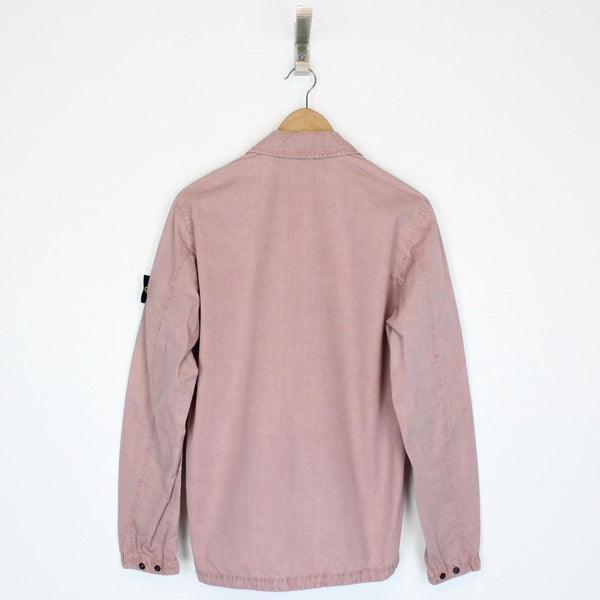 Stone Island AW 2022 Rose Pink Full Zip Cotton Overshirt Jacket