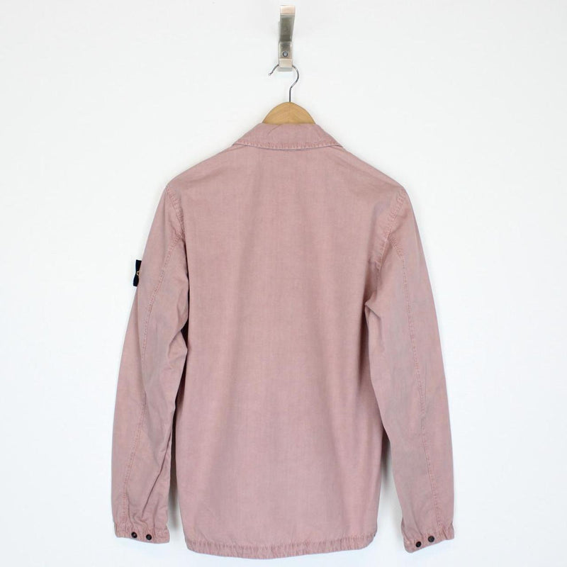 Stone Island AW 2022 Rose Pink Full Zip Cotton Overshirt Jacket