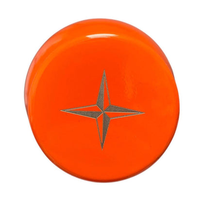 Stone Island orange stainless steel heat reactive flask with logo and original box.