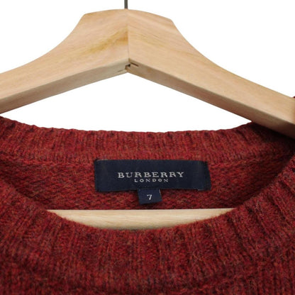Vintage Burberry London Red Wool Knit Jumper