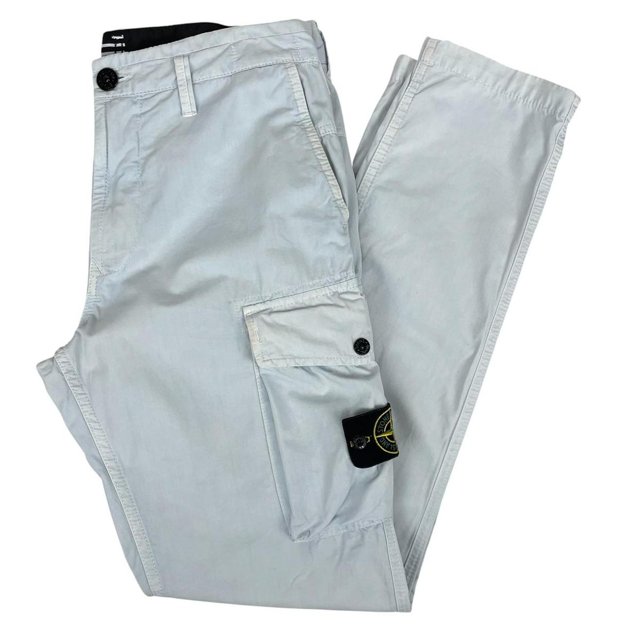 Stone Island SS 2021 Light Blue Slim Fit Cargo Trousers