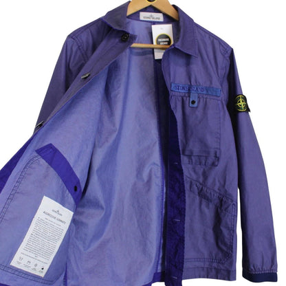 Stone Island SS 2022 Blue Aggressive Gommato Logo Jacket