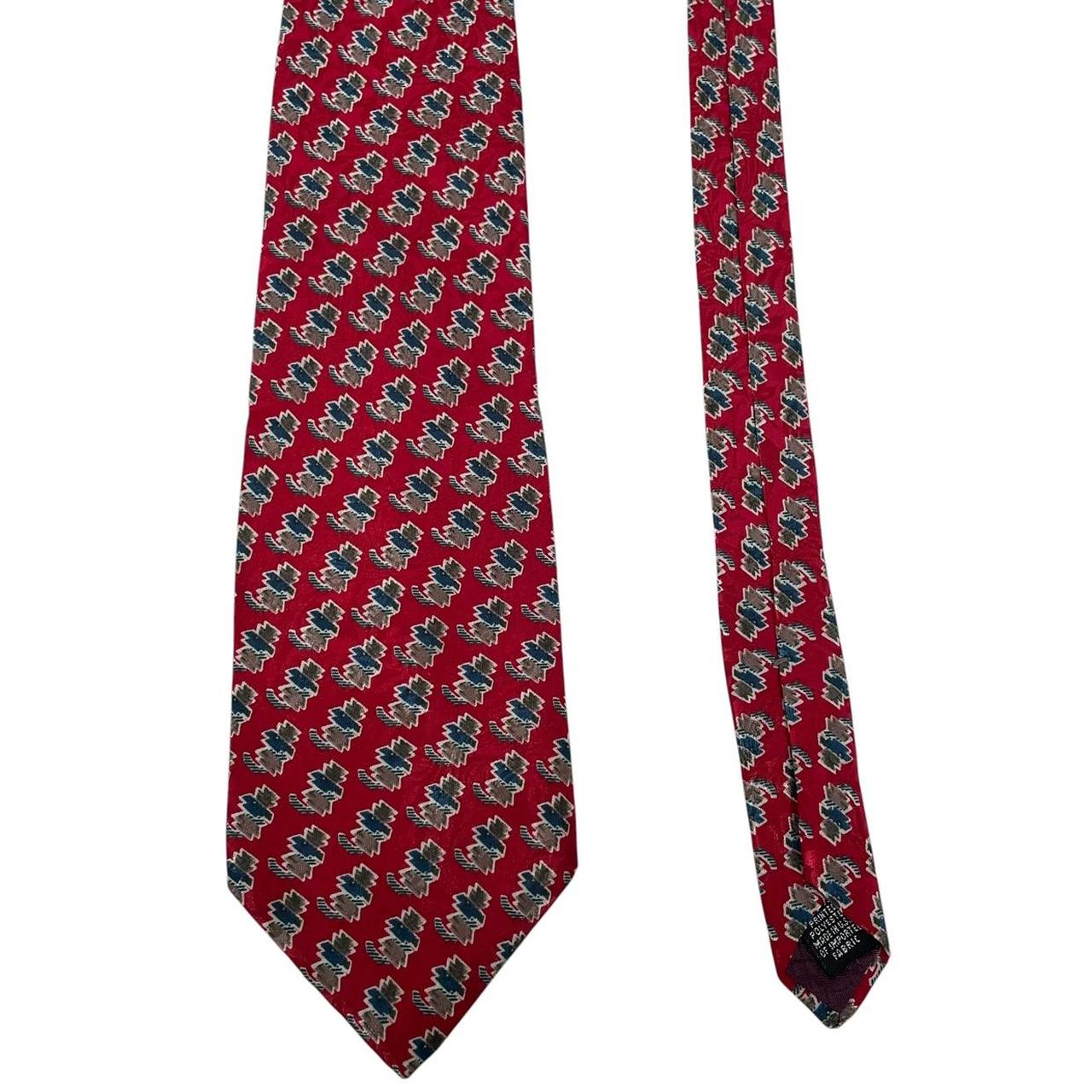 Vintage Christian Dior Red Polyester Tie