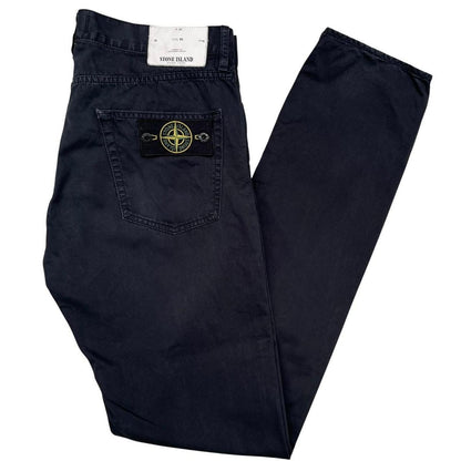 Stone Island AW 2017 Black Slim Fit Cotton Trousers