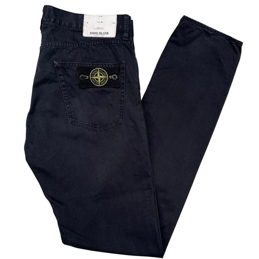 Stone Island AW 2017 Black Slim Fit Cotton Trousers