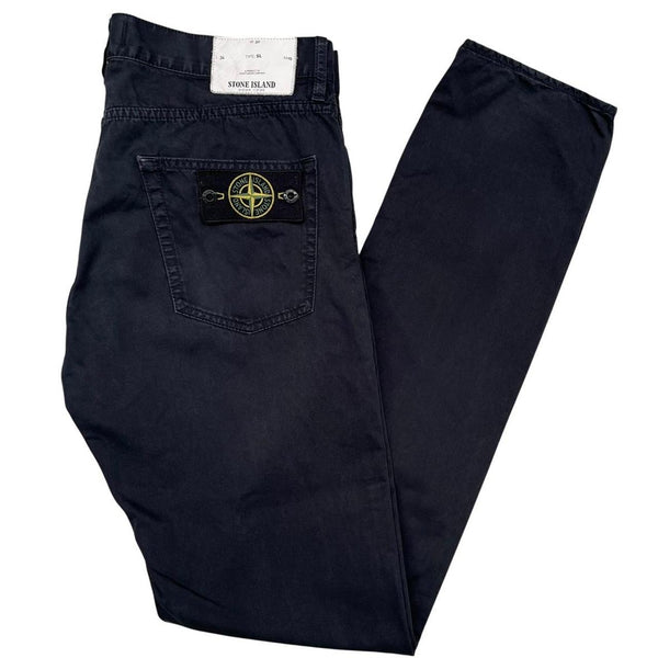 Stone Island AW 2017 Black Slim Fit Cotton Trousers