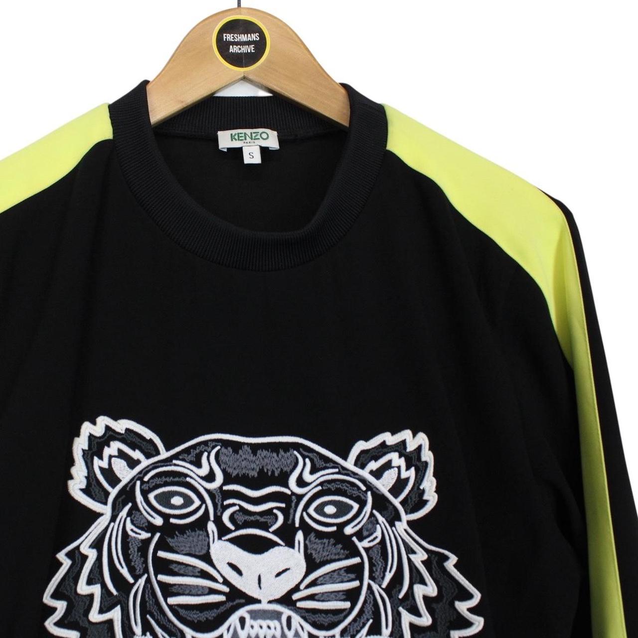 Kenzo Paris Black and Yellow Tiger Logo Sweatshirt Jumper