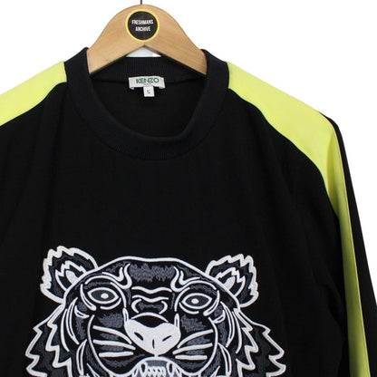 Kenzo Paris Black and Yellow Tiger Logo Sweatshirt Jumper