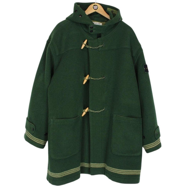 Vintage Stone Island AW 1986 Green Heavyweight Wool Montgomery Duffle Coat
