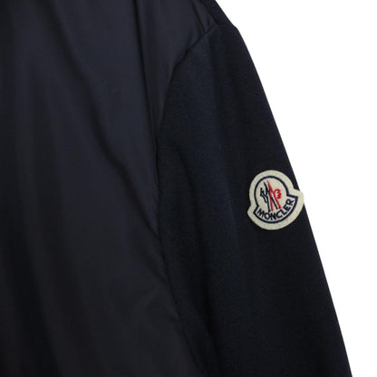 Moncler Navy Blue Full Zip Cotton/Nylon Down Tricot Cardigan Jacket