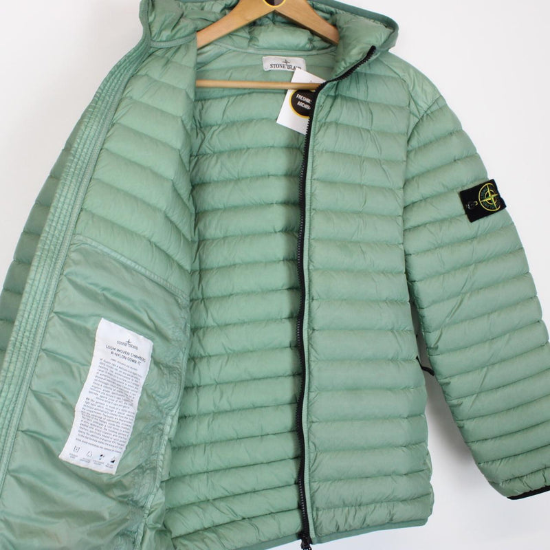 Stone Island AW 2022 Loom Woven Chambers R-Nylon Green Down Jacket