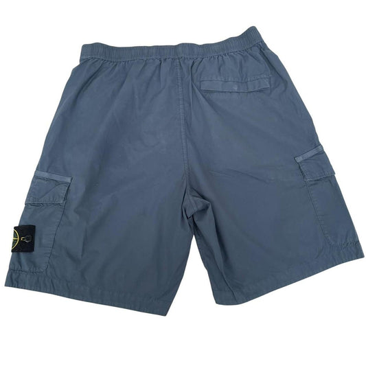 Stone Island SS 2023 Navy Blue Bermuda Cotton Cargo Shorts