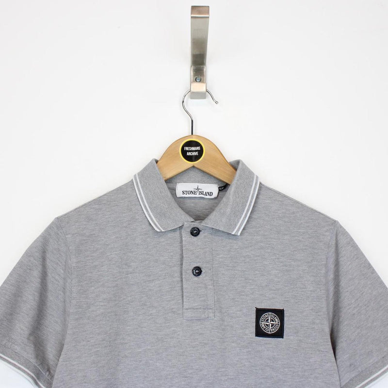 Stone Island Grey Short Sleeve Compass Polo Shirt