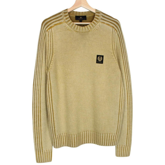 Belstaff Watch Glaze Yellow Ribbed Merino Wool Jumper