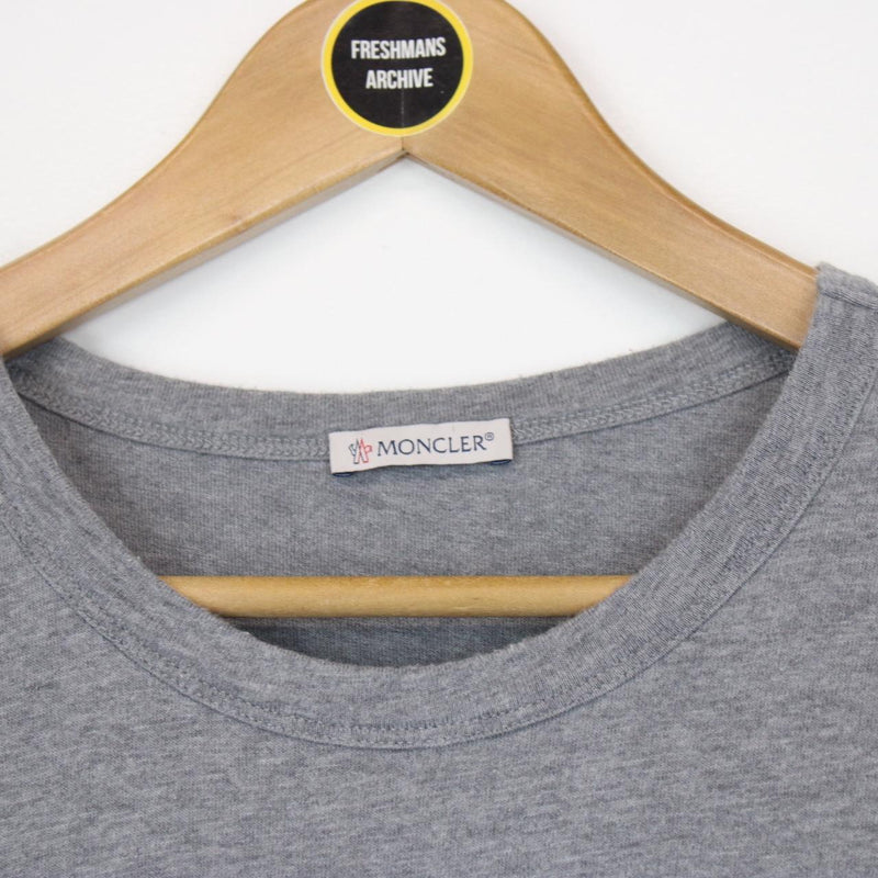 Moncler Grey Debossed Logo Short Sleeve T-Shirt