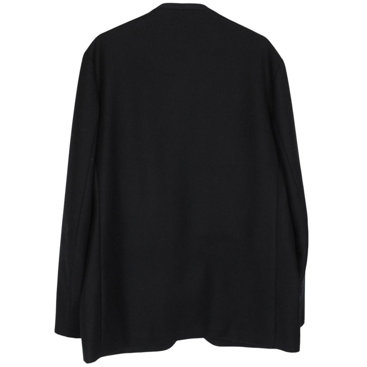 Maison Margiela Black Collarless Single Breasted Virgin Wool Jacket