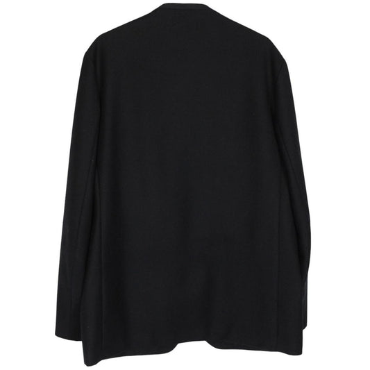 Maison Margiela Black Collarless Single Breasted Virgin Wool Jacket