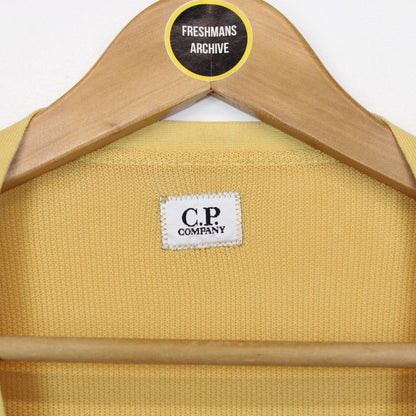 CP Company Yellow Button Up Cotton Knit Cardigan Jumper