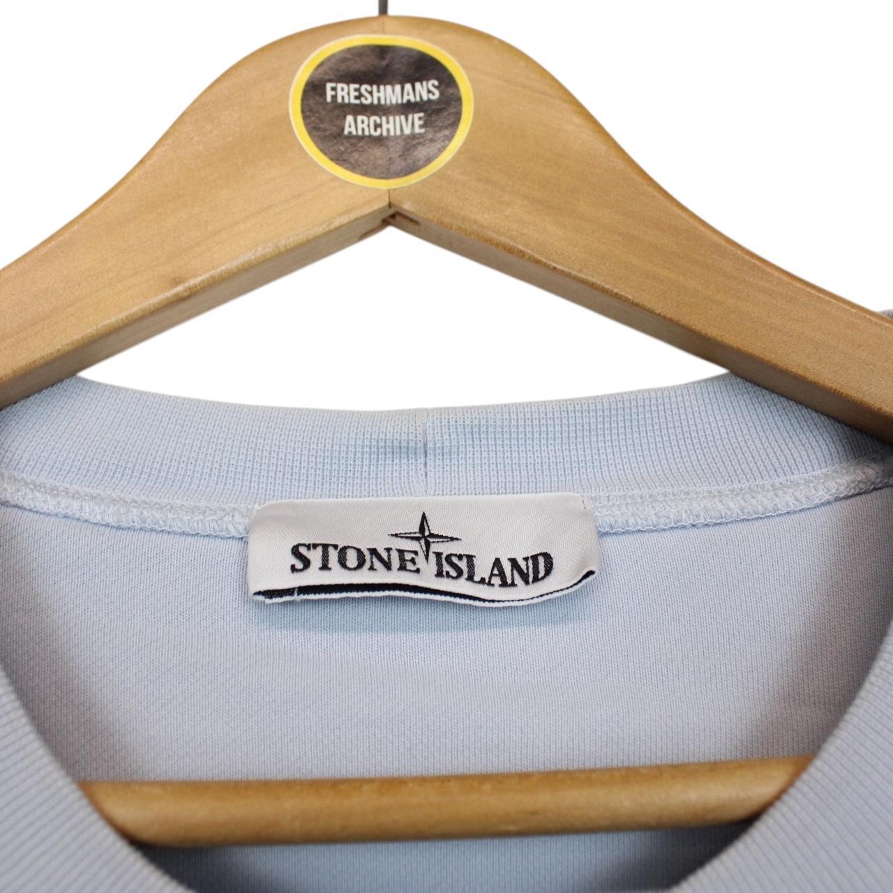 Stone Island SS 2024 Light Blue Cotton Sweatshirt Jumper