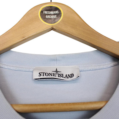 Stone Island SS 2024 Light Blue Cotton Sweatshirt Jumper