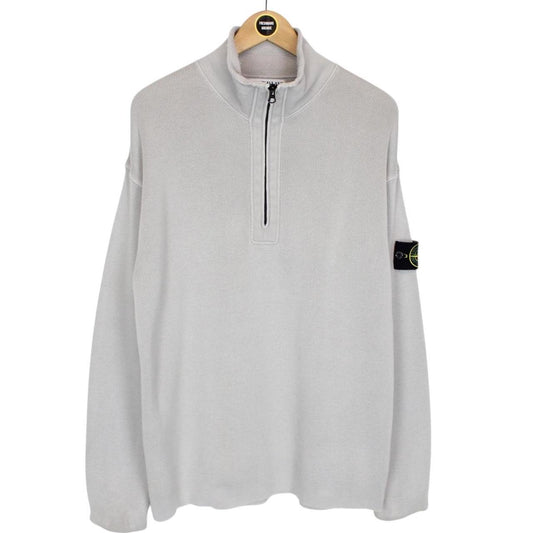Vintage Stone Island AW 2005 Grey Cotton Knit 1/4 Zip Jumper