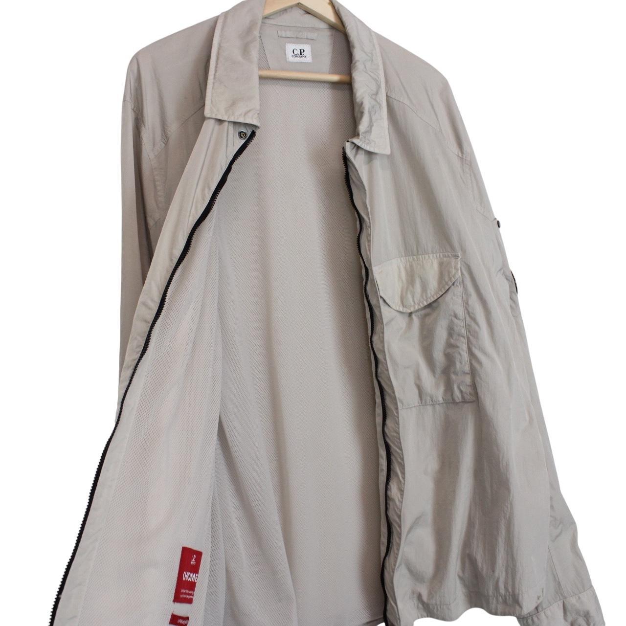 CP Company Beige Chrome-R Nylon Garment Dyed Lens Overshirt Jacket