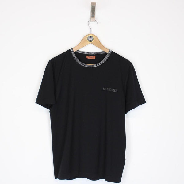 Missoni Black Logo Print Short Sleeve Cotton T-Shirt