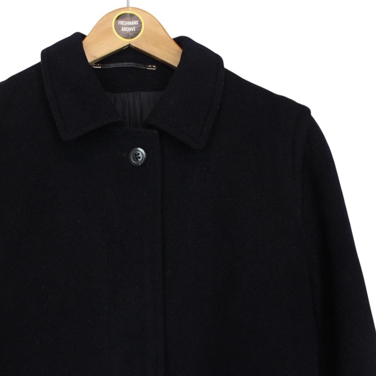 Vintage 90s Burberry Navy Blue Wool Coat